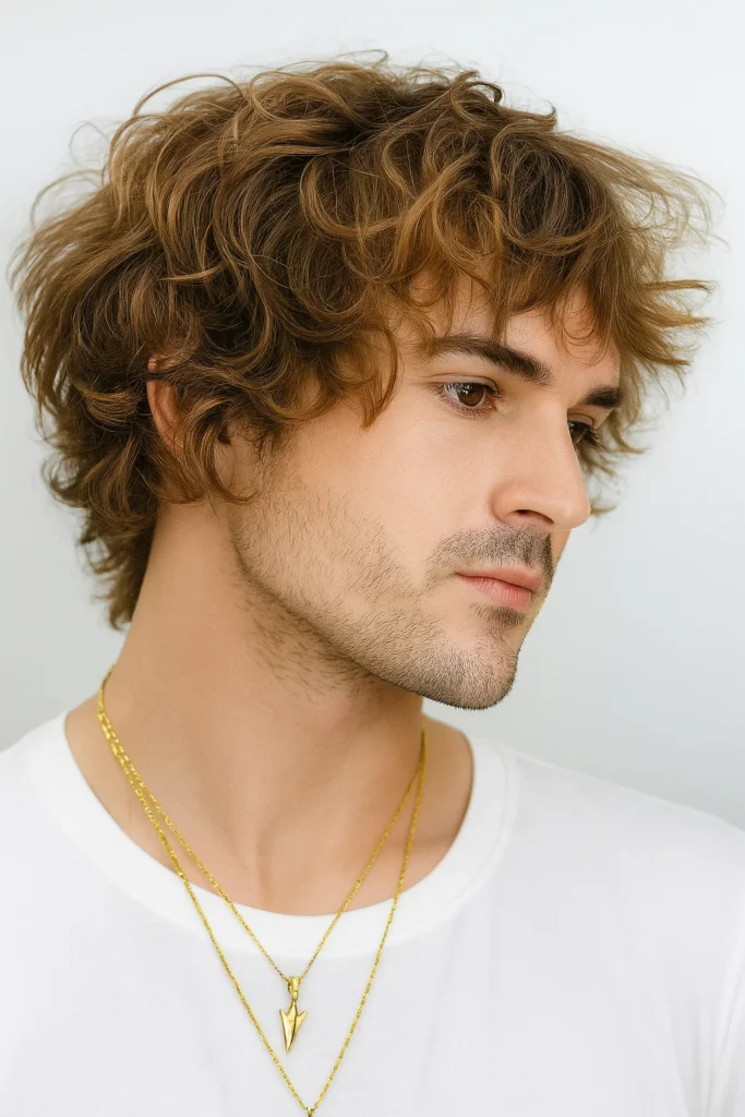 Wolfcut Men Short Blonde