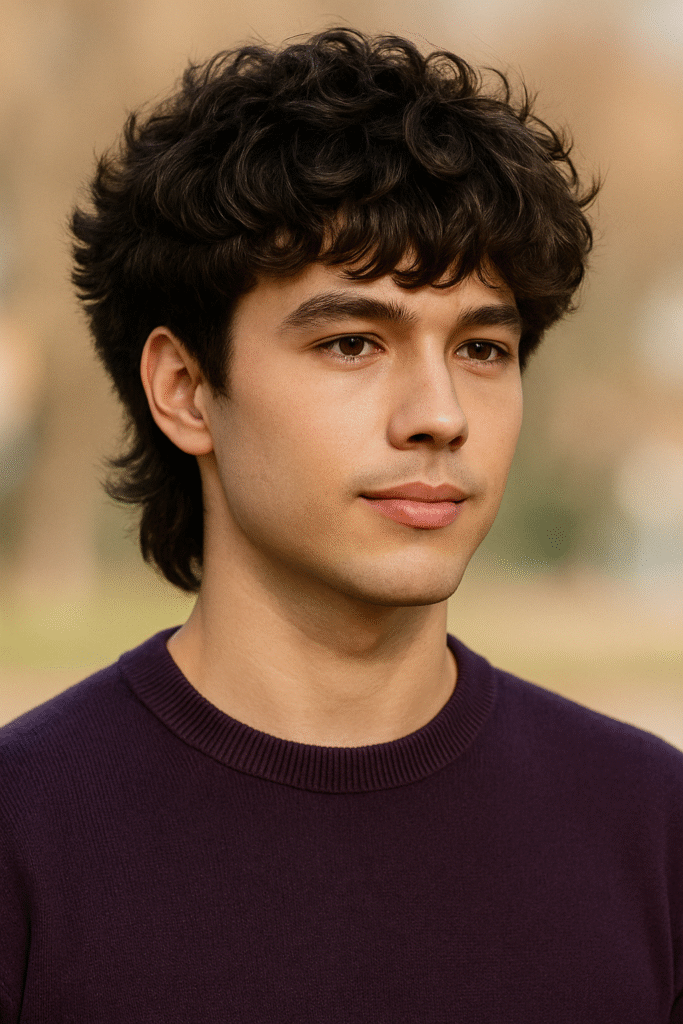 Wolfcut Men Short Curly