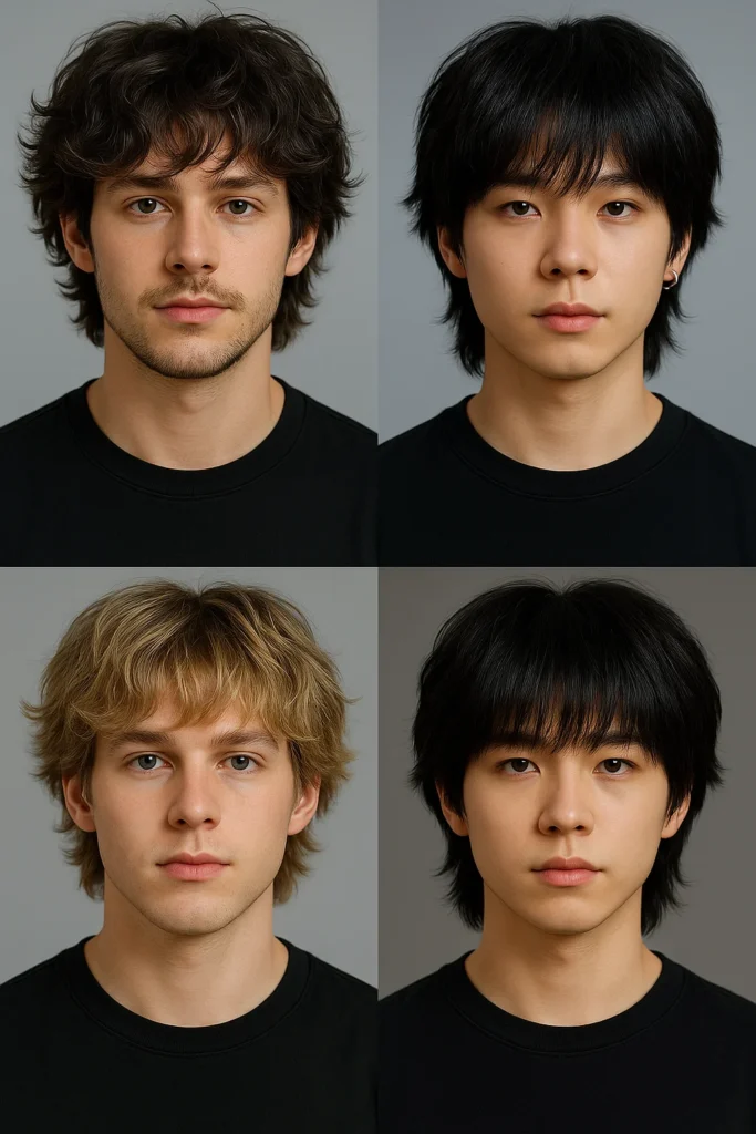 Wolfcut Men Short Hairstyles