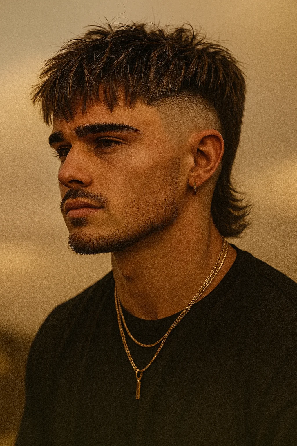 Faded Mullet with Fringe