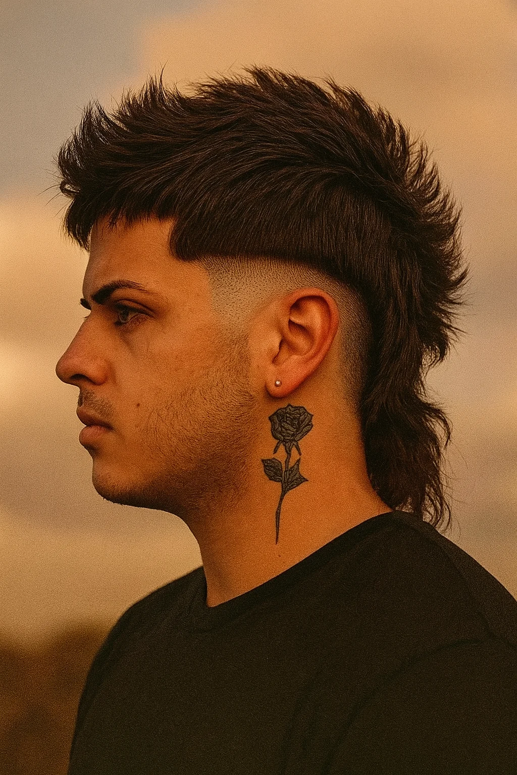 Mullet Faux Hawk Men