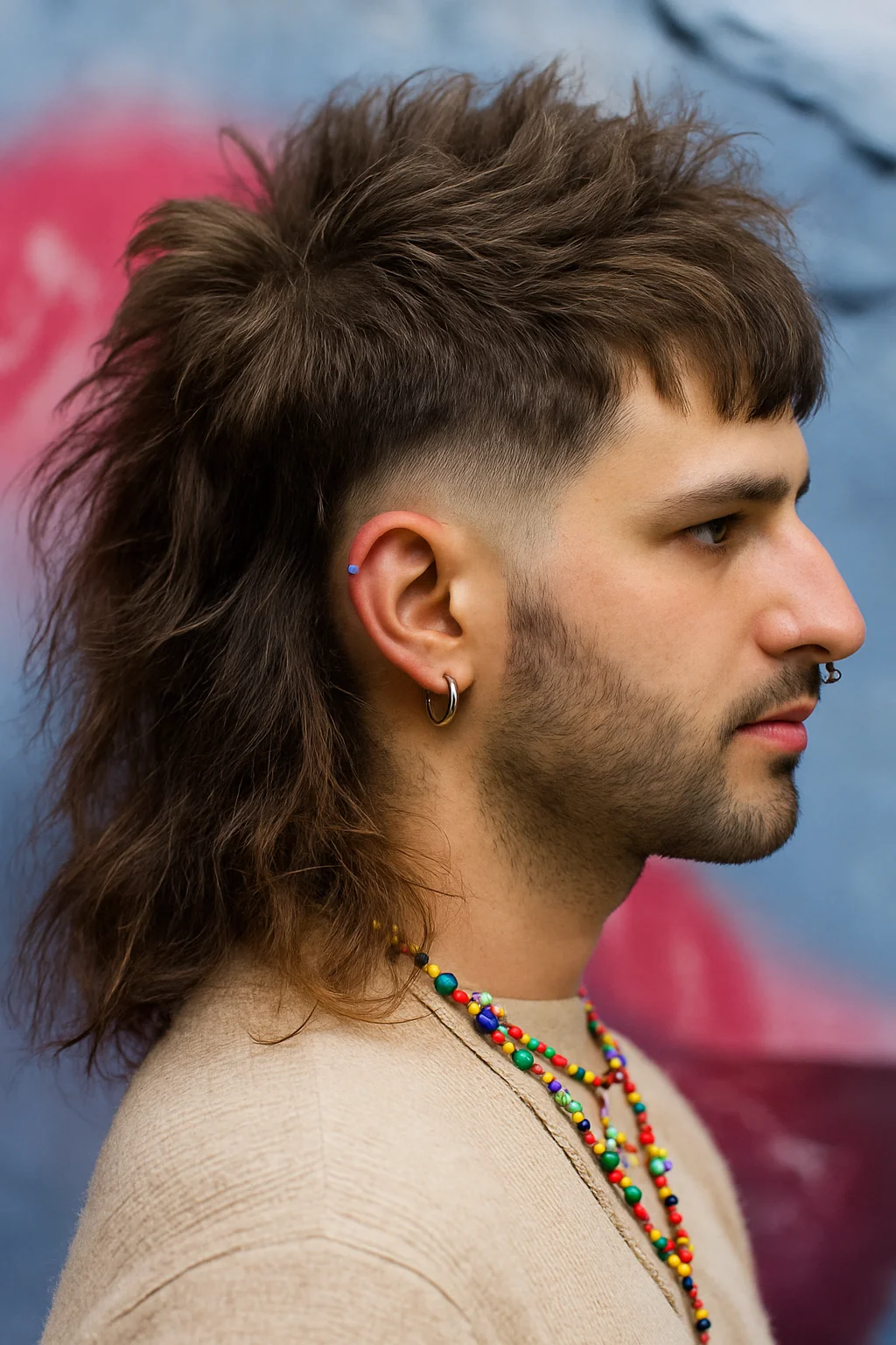 Wavy Mullet Haircut Men