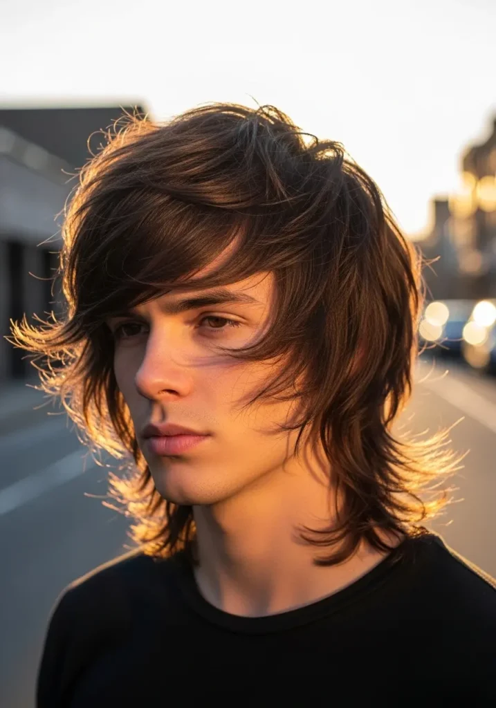 A wolf cut style