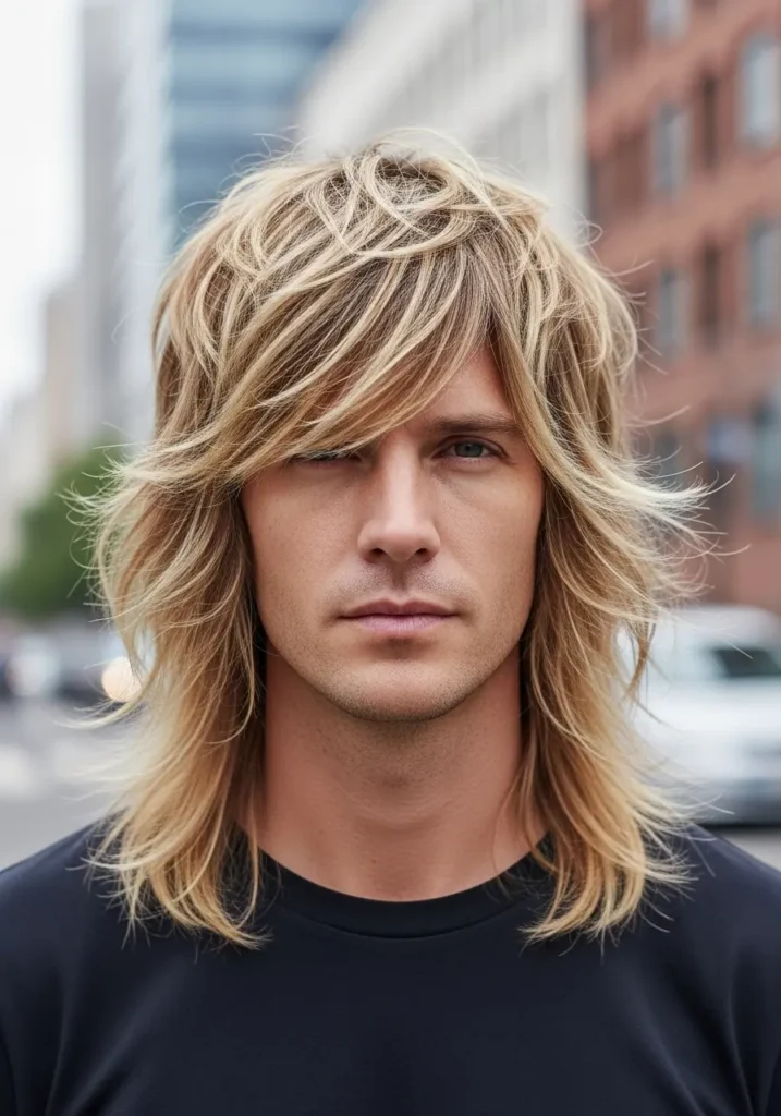 Blonde wolf cut style