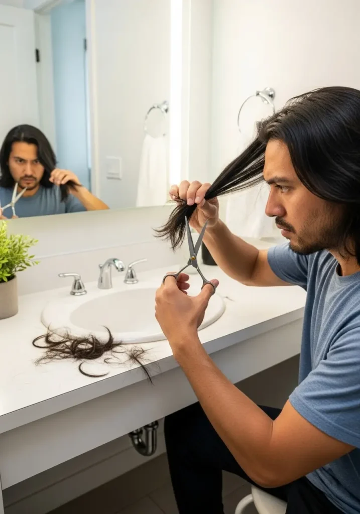 DIY wolf cut hair