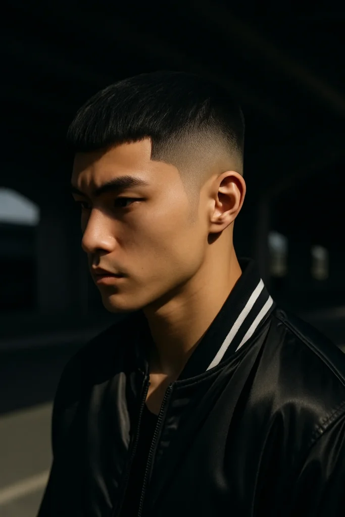 Faded Edgar Haircut with Hard Part