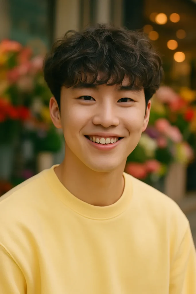 Fluffy Edgar Haircut with Curly Bangs