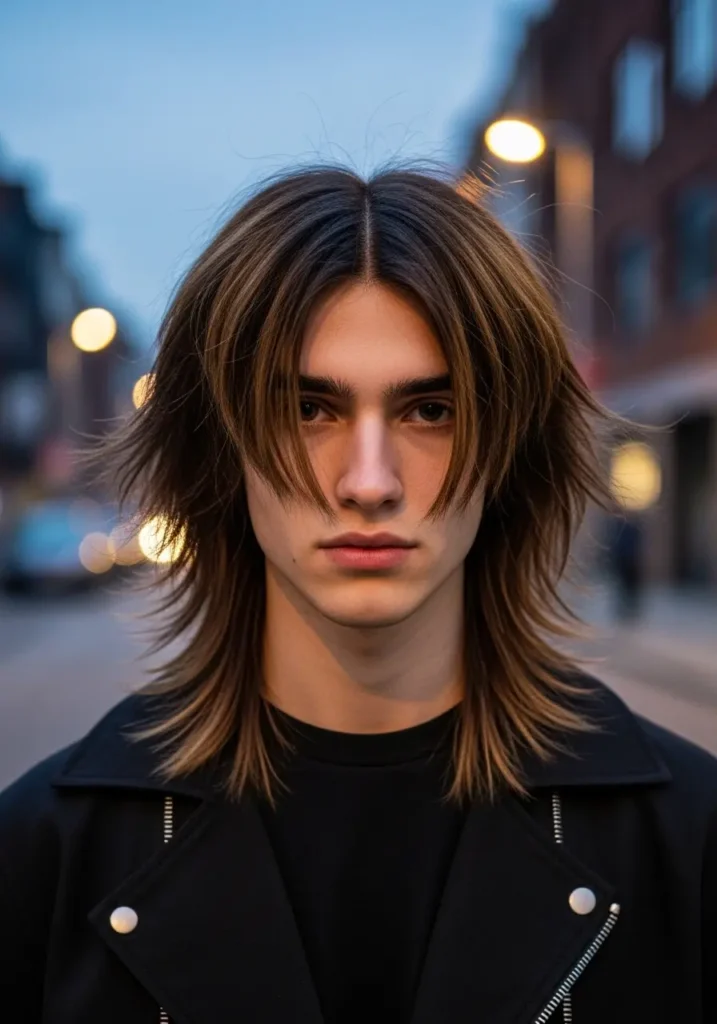 Male wolf cut long