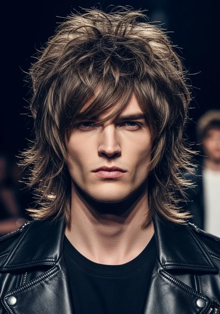 Shaggy wolf cut hair