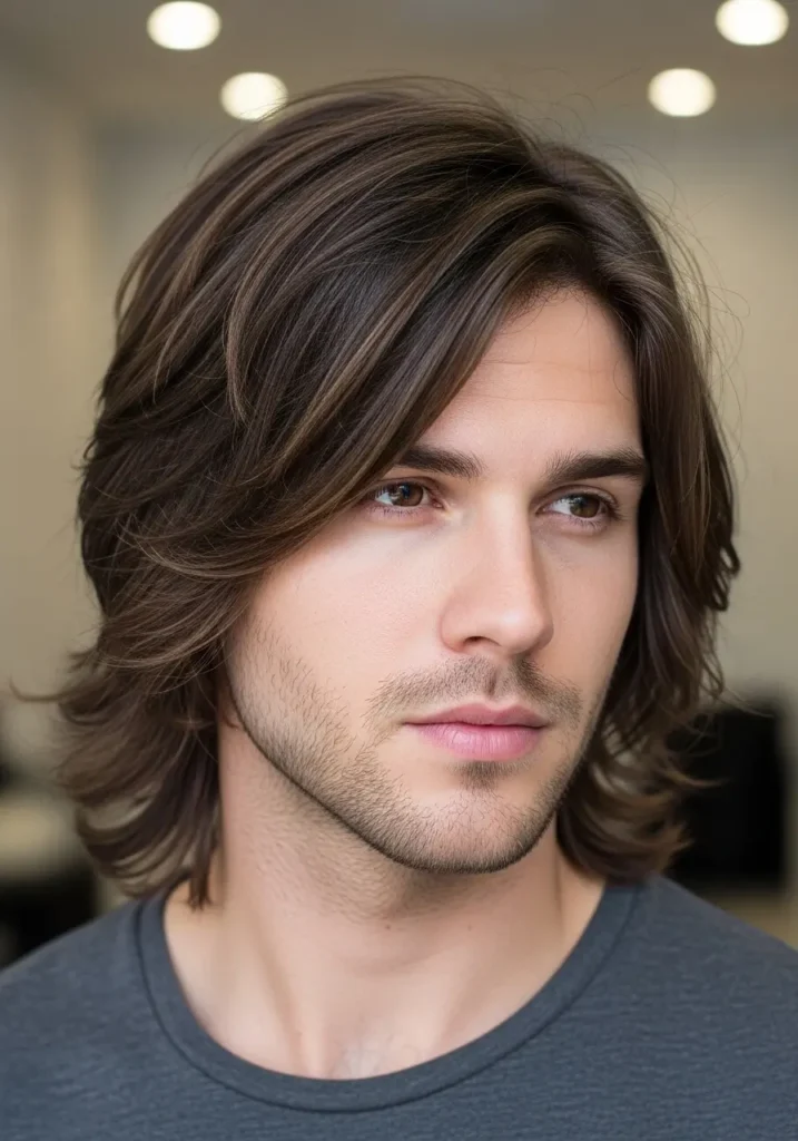 Wolf cut no bangs