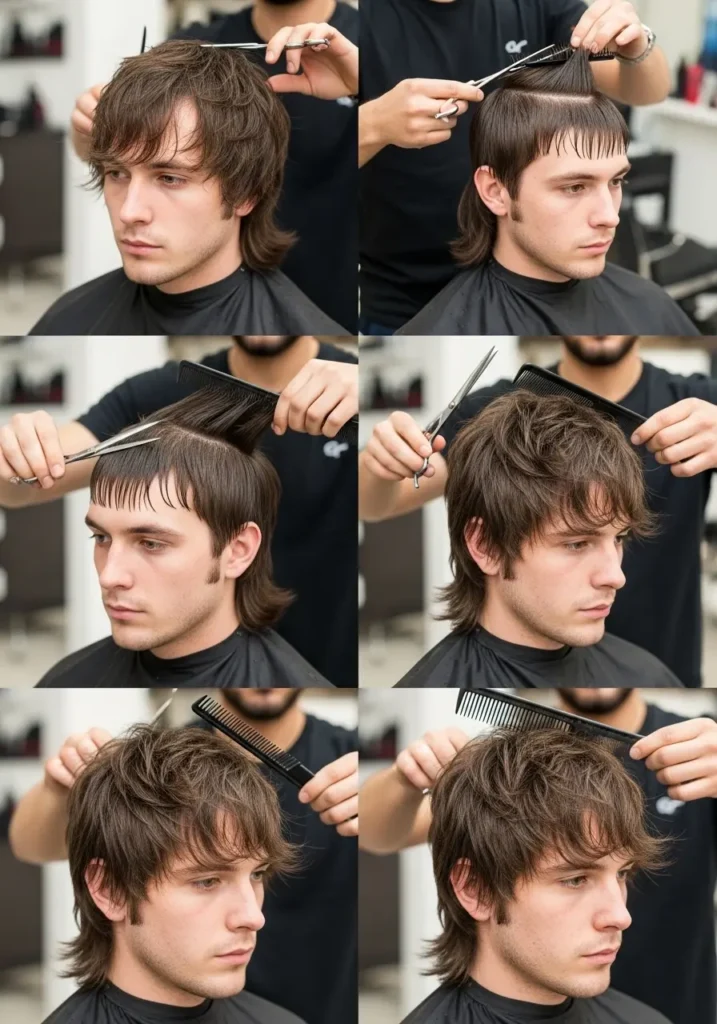 Wolf cut tutorial look