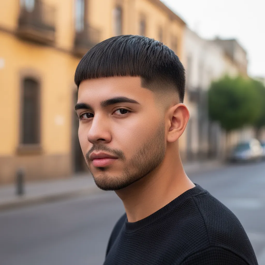 Sharp line Edgar haircut Mexican