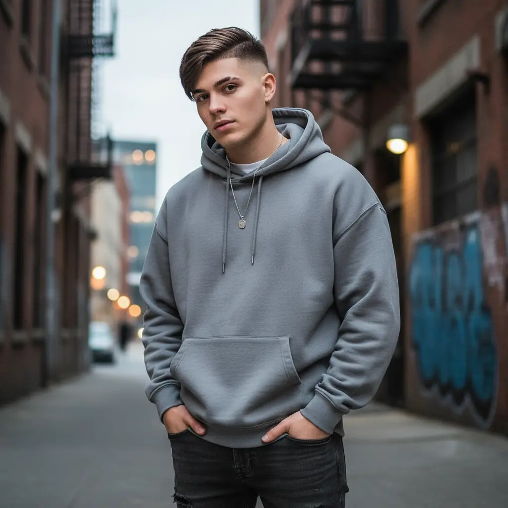 Side swept taper Edgar haircut